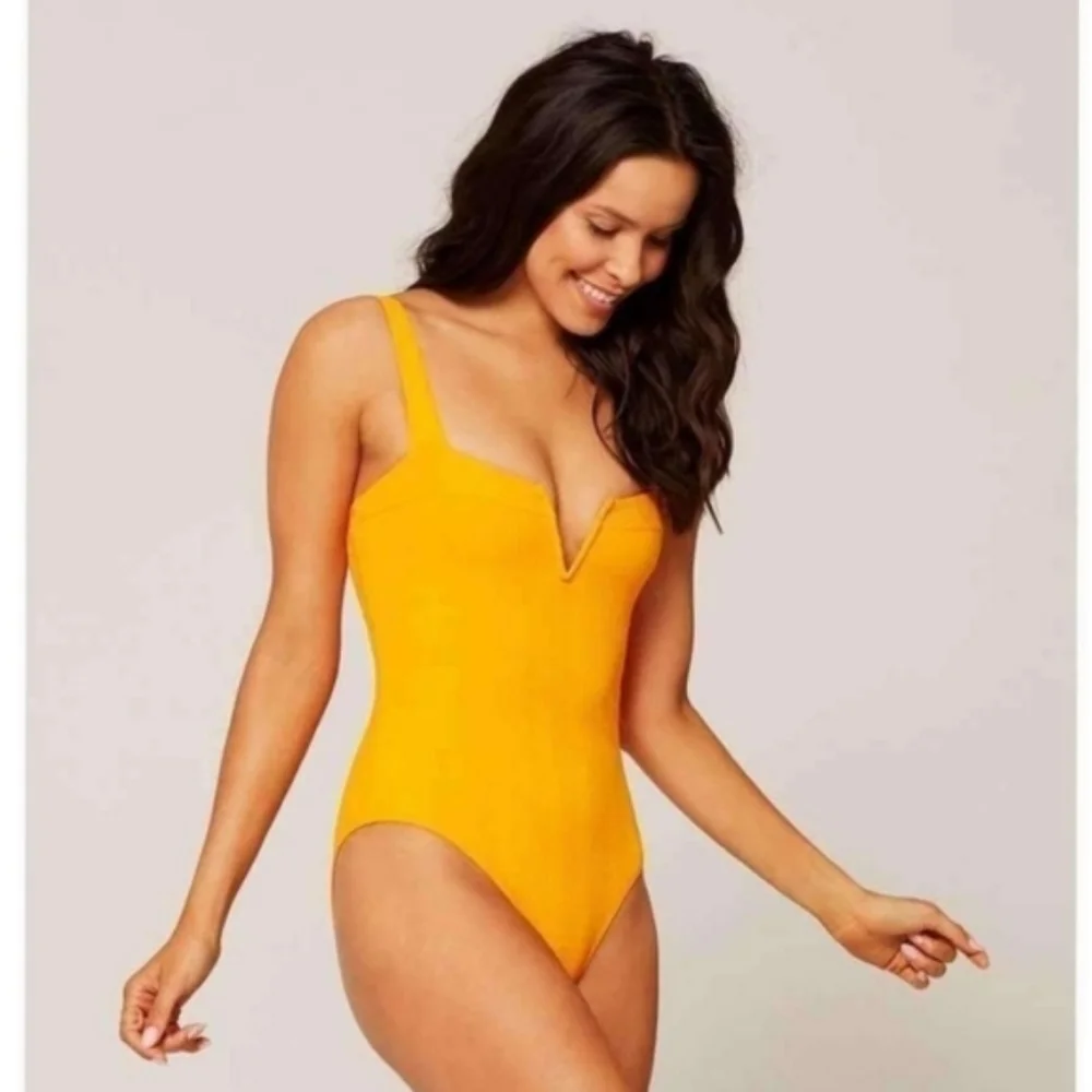 L*Space Cha Chacha One Piece Swimsuit Yellow Mango - Picture 5 of 9